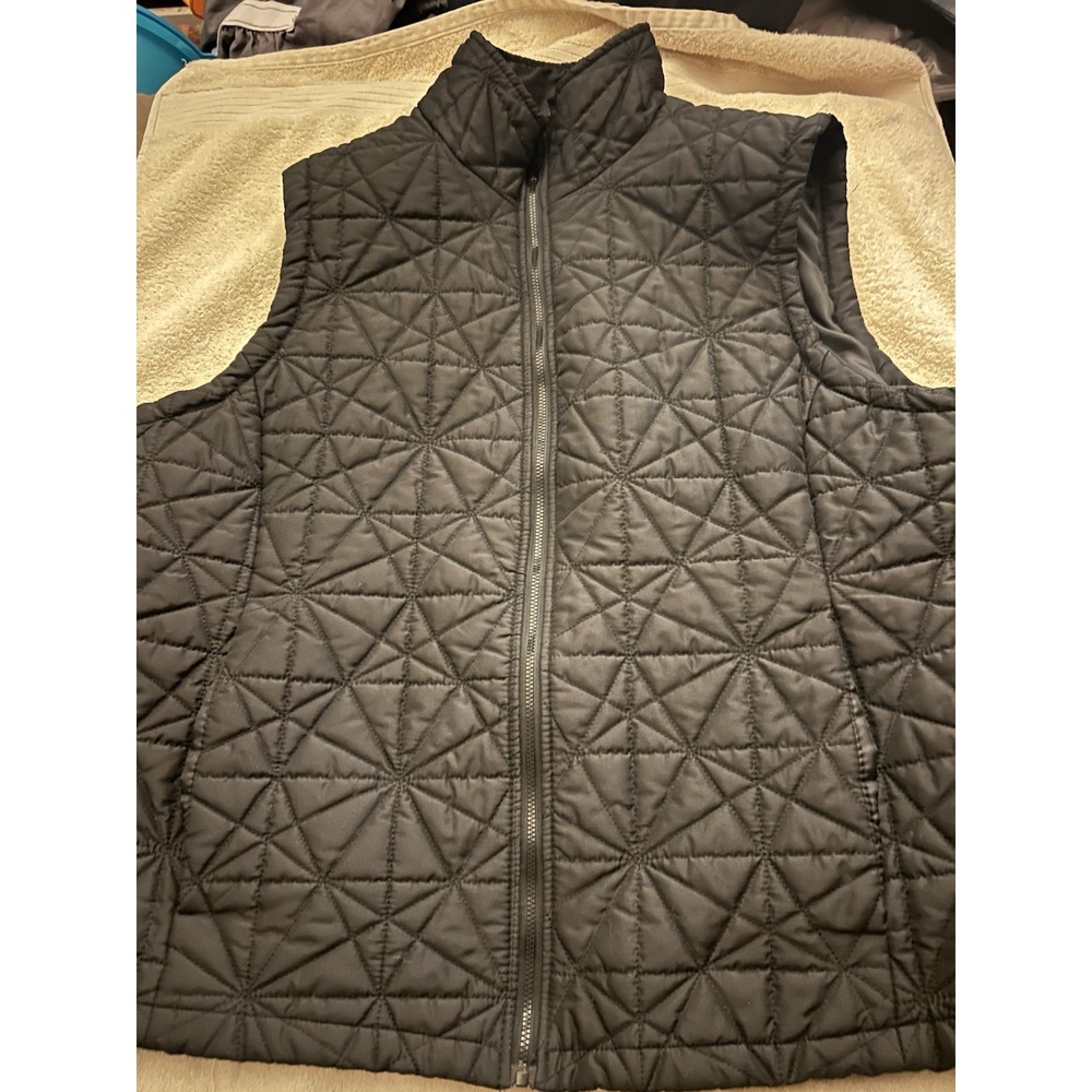 Jane Ashley Women's Quilted Puffer Vest Black Zipper Pockets Size‎ 2X! Nice!